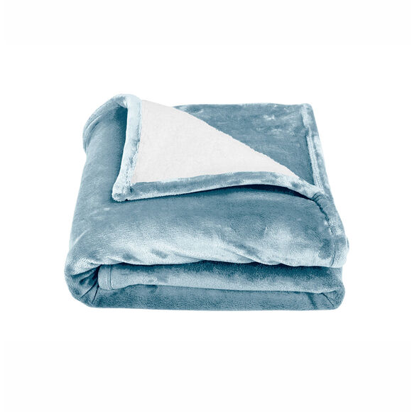 Couverture double face polaire et sherpa (bleu glacier) Couverture double face polaire et sherpa (bleu glacier)